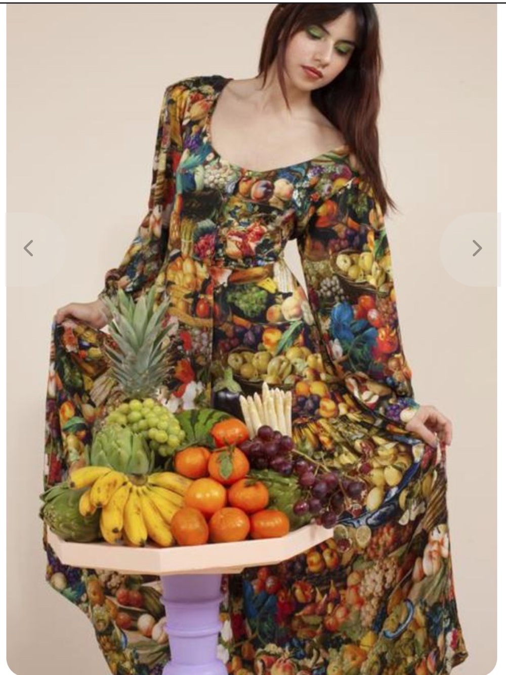 Women’s Samantha Pleet Multicolor Banquet Maxi Dress in Harvest Print, size 14